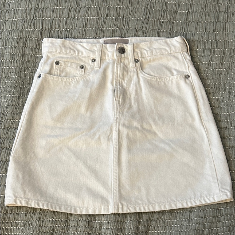 Everlane White Denim Mini Skirt